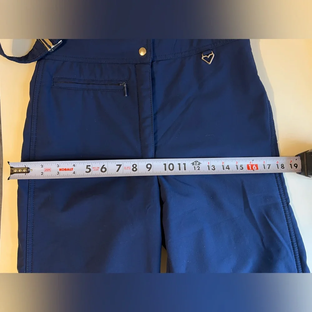 Vintage Obermeyer Navy Blue Snow Ski Bib Overalls Women’s Size 10 Soft Shell - Picture 13 of 16
